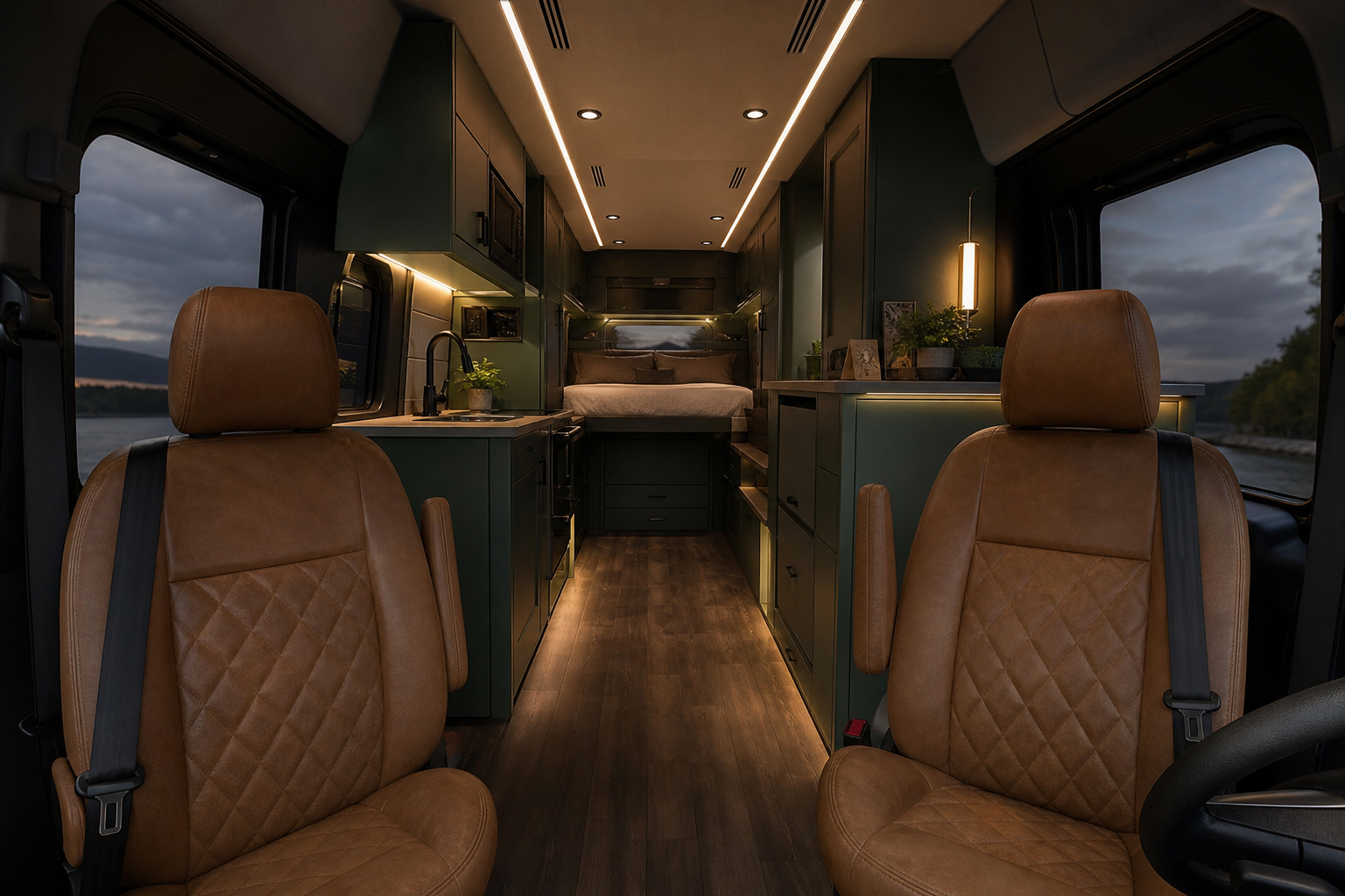 View from cab toward rear living area